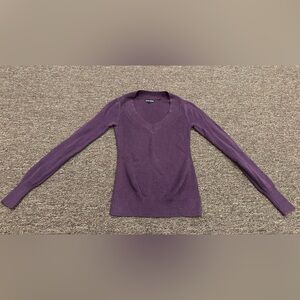 Euc Womens Express XS Purple V-Neck Sweater LS pull over